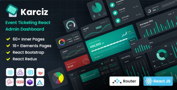Karciz v1.1 – React Redux Ticketing Admin Dashboard Free