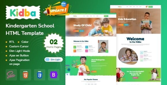 Kidba – Online Education | Kids Education HTML Template