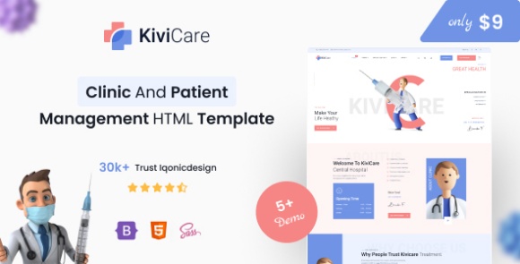 KiviCare v1.0 – Clinic And Patient Management HTML Template