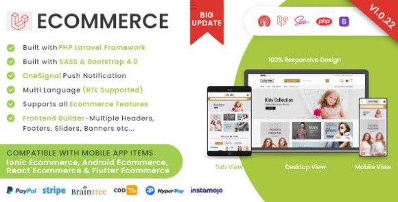 Laravel Ecommerce v1.0.22 – Universal Ecommerce/Store Full Website with Themes and Advanced CMS/Admin Panel