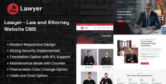 Lawyer v2.0 – Law and Attorney Website CMS Script