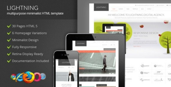 Lightning v1.0 – Multipurpose Minimalist HTML Template Free