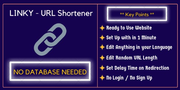 Linky v1.0 – URL Shortener Script without Database PHP Script