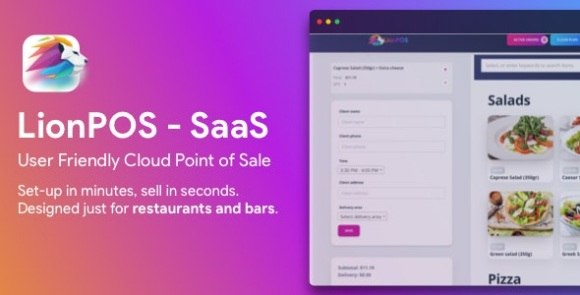 Lion POS v3.5.0 – SaaS Point Of Sale Script for Restaurants and Bars with Floor Plan PHP Script