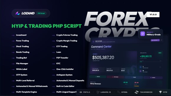 Lozand v1.0 Nulled – Crypto, Forex, Stock Trading and HYIP Investment Platform Script