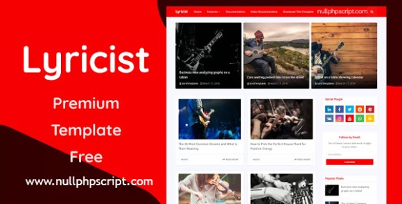 Lyricist v1.0 – (Premium) Blogger Template Free