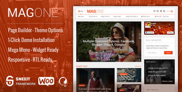 MagOne v8.9 -­ News Magazine WordPress Theme