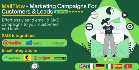 MailFlow v1.2.0 – Marketing Campaigns for Customers & Leads Perfex CRM – Addon