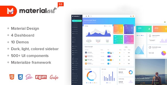 Materialart Powerful Material Admin Template – HTML Theme