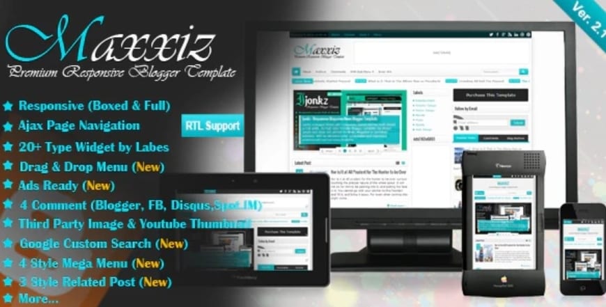 Maxxiz v2.1 – Responsive Magazine/News Blogger Template