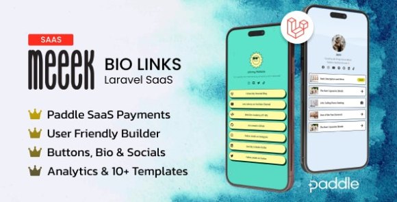 Meeek v1.3.0 – Bio Links SaaS (Laravel) Script