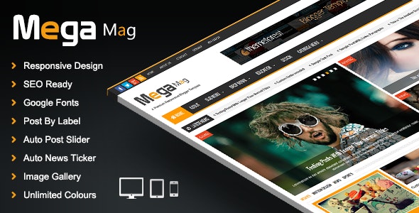 Mega Mag v1.3 – Responsive Magazine Blogger Template Free