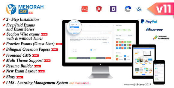 MenorahOES v11.0 – Online Learning and Examination System Script