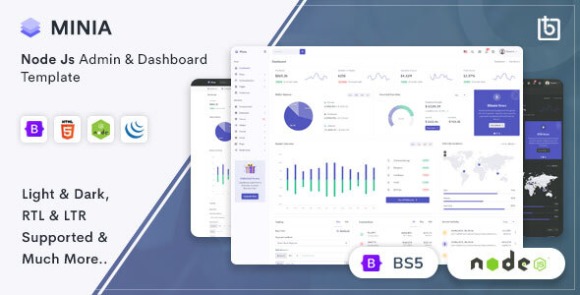 Minia v1.0 – NodeJS Admin & Dashboard Template Free