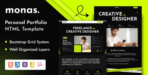 Monas – Personal Portfolio HTML Template