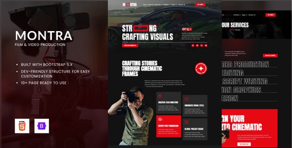 Montra – Film & Video Production HTML Bootstrap Template
