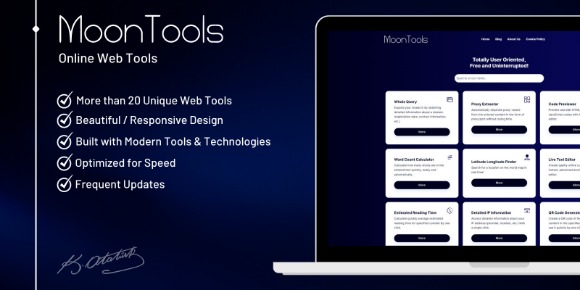 MoonTools v1.0 – Online Web Tools PHP Script