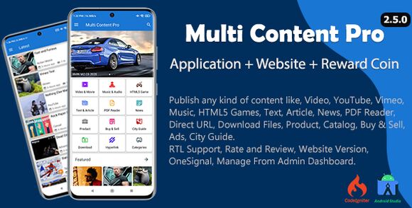 Multi Content Pro v2.5.0 (Application and Website) Source