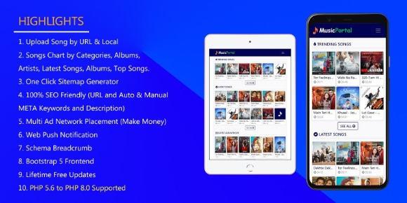 Songs Portal v1.0 – Music PHP Script for Audio Sharing Website