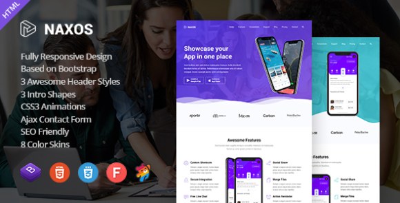 Naxos v1.8.0 – App Landing Page Template Free
