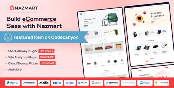 Nazmart v3.0.3 Nulled – Multi-Tenancy eCommerce Platform (SAAS) Script