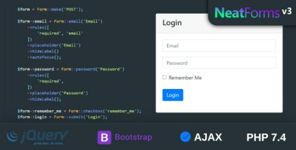 NeatForms v3.6.0 – Form Builder – Bootstrap, Validation & AJAX Script