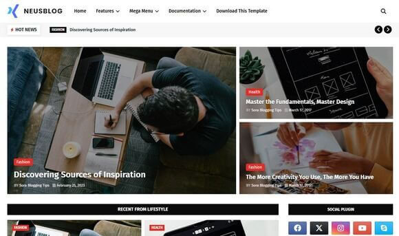 NeusBlog – Personal Blog and Magazine Blogger Template