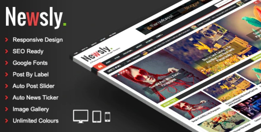 Newsly v1.3 – Responsive Multipurpose Blogger Template Free