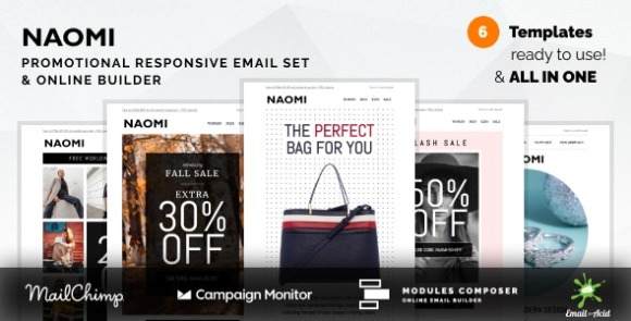 Nikita v1.0 – Promotional Email Templates Set with Online Builder