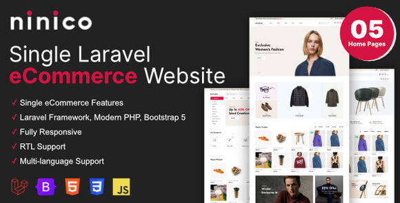 Ninico v1.7.9 Nulled – Minimal Laravel eCommerce Shop PHP Script