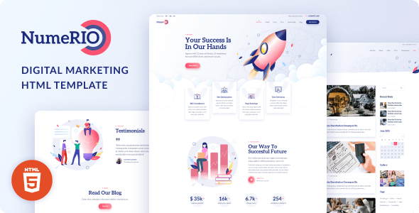 Numerio v1.0 – Digital Marketing Landing Page HTML Template Free