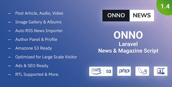 ONNO v1.4.2 – Laravel News & Magazine Script Nulled