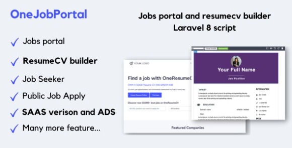 OneJobPortal v1.0.9 – Jobs Board and Resume Builder PHP Script