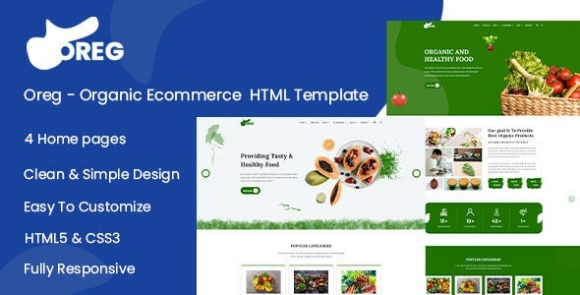 Oreg v1.0 – Organic Shop HTML Template Free