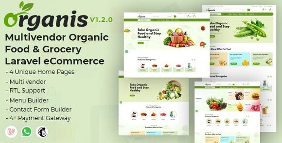 Organis v1.2.2 Nulled – Multivendor Organic Food & Grocery Laravel eCommerce PHP Script