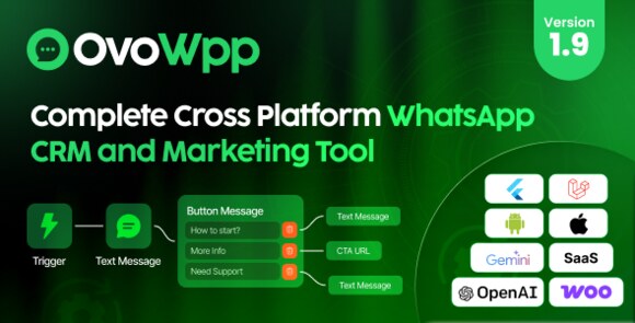 OvoWpp v2.0 – Complete Cross Platform WhatsApp CRM and Marketing Tool, Web and Mobile App, SaaS Script