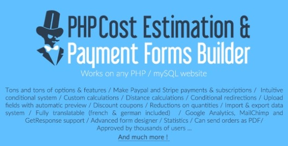 PHP Cost Estimation & Payment Forms Builder (18 June 20) Script