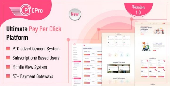 PTC Pro v2.0 Nulled – A Complete Pay Per Click Platform Script