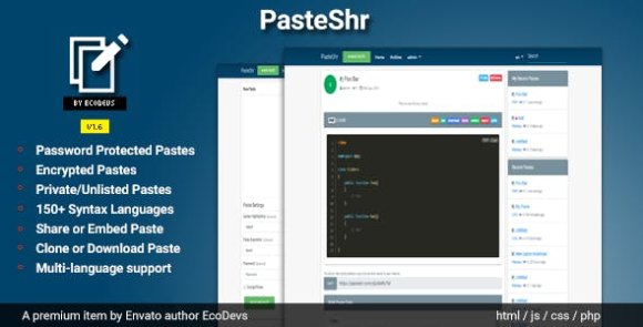 PasteShr v3.2.5 Nulled – Text Hosting & Sharing Script