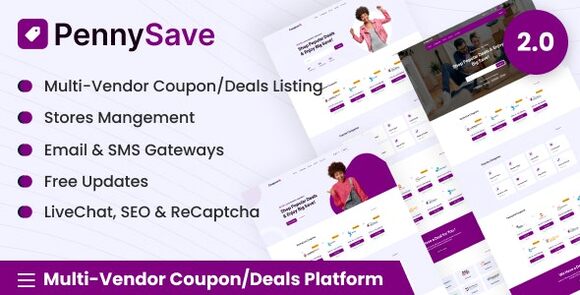 PennySave v2.0 – Multi-Vendor Coupon/Deals Platform PHP Script