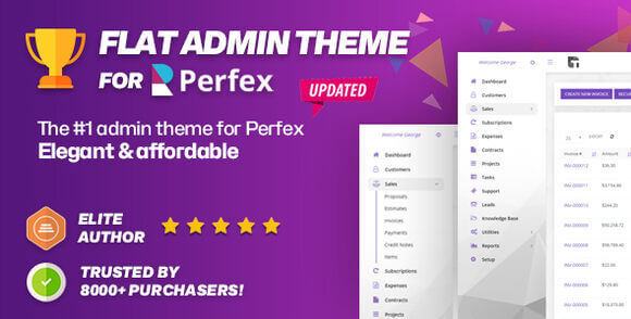 Perfex CRM v1.0.4 – Flat Theme for Admin (Backend) Interface Addon
