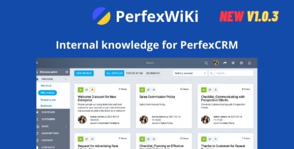 PerfexWiki v1.0.4 – Internal knowledge for Perfex CRM Addon