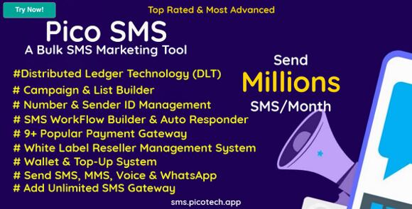 PicoSMS v5.10 Nulled – A Bulk SMS Marketing Tool PHP Script