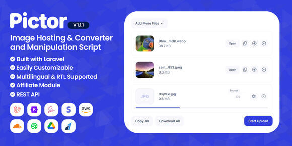 Pictor v1.1.1 – Image Hosting and Converter Script