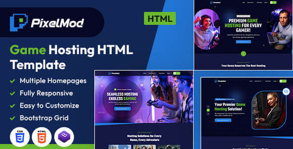 PixelMod – Game Hosting HTML Template