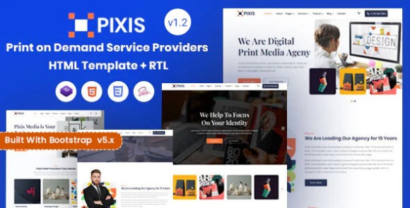 Pixis v1.2 – Print on Demand Service Providers Template Free