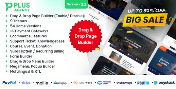 PlusAgency v3.3 Nulled – Multipurpose Website CMS / Business CMS Script
