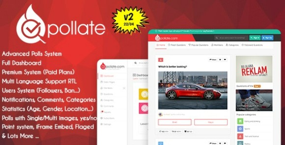 Pollate v2.1 – Premium Polls and Voting Platform SAAS PHP Script
