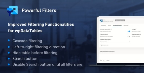 Powerful Filters for wpDataTables Addon v1.4.3 – Cascade Filter for WordPress Tables