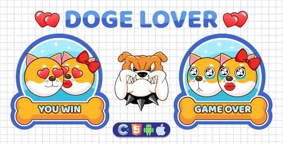 Premium Doge Lover – HTML5 Game, Construct 3 Source